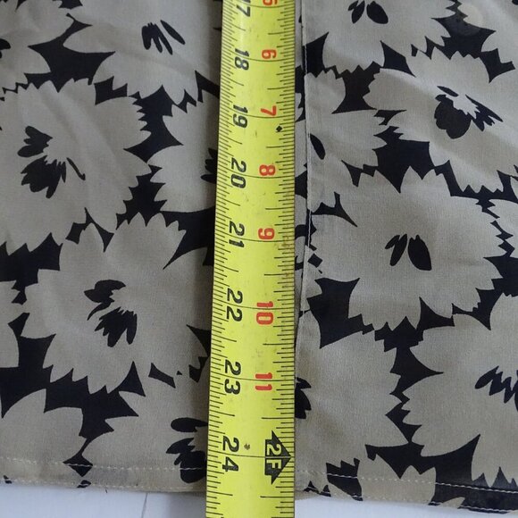 Vintage Panache Floral Black Tan Silk Wrap Top and Pocket Square Women Size 8 - Picture 11 of 13
